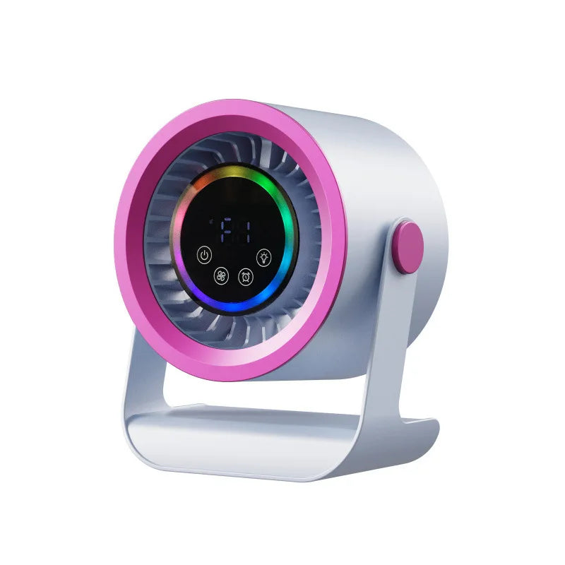 USB Mini Fan Touch Control Digital Display – Silent Desk Fan