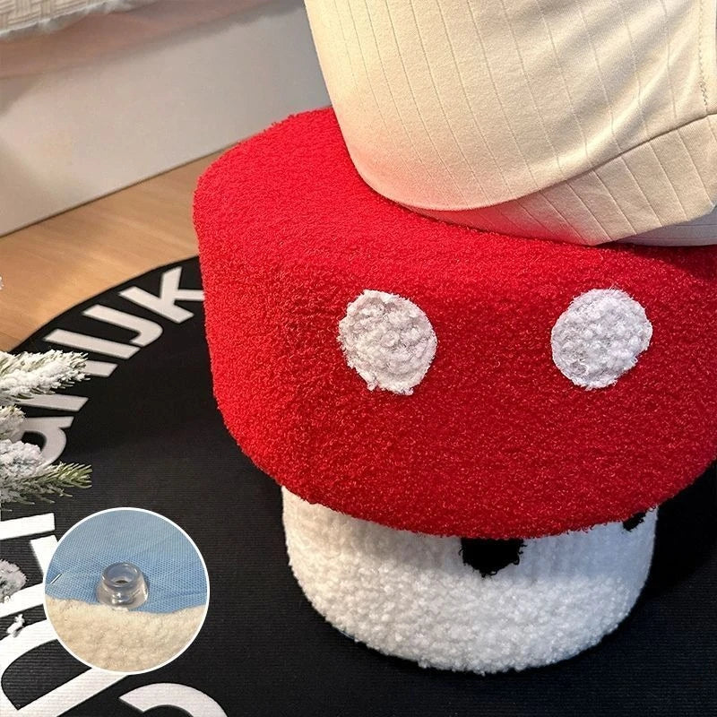 Mushroom Stool Dice Solid Wood Creative Cute Sitting Stool Bench Shoe Change Chair Living Room Furniture Home Decoration Oasis Select