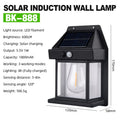 New Solar Tungsten Wall Lamp Three Modes Outdoor Villa Garden Courtyard Waterproof Decoration Induction Lantern Small Night Lamp Oasis Select Black 1PCS