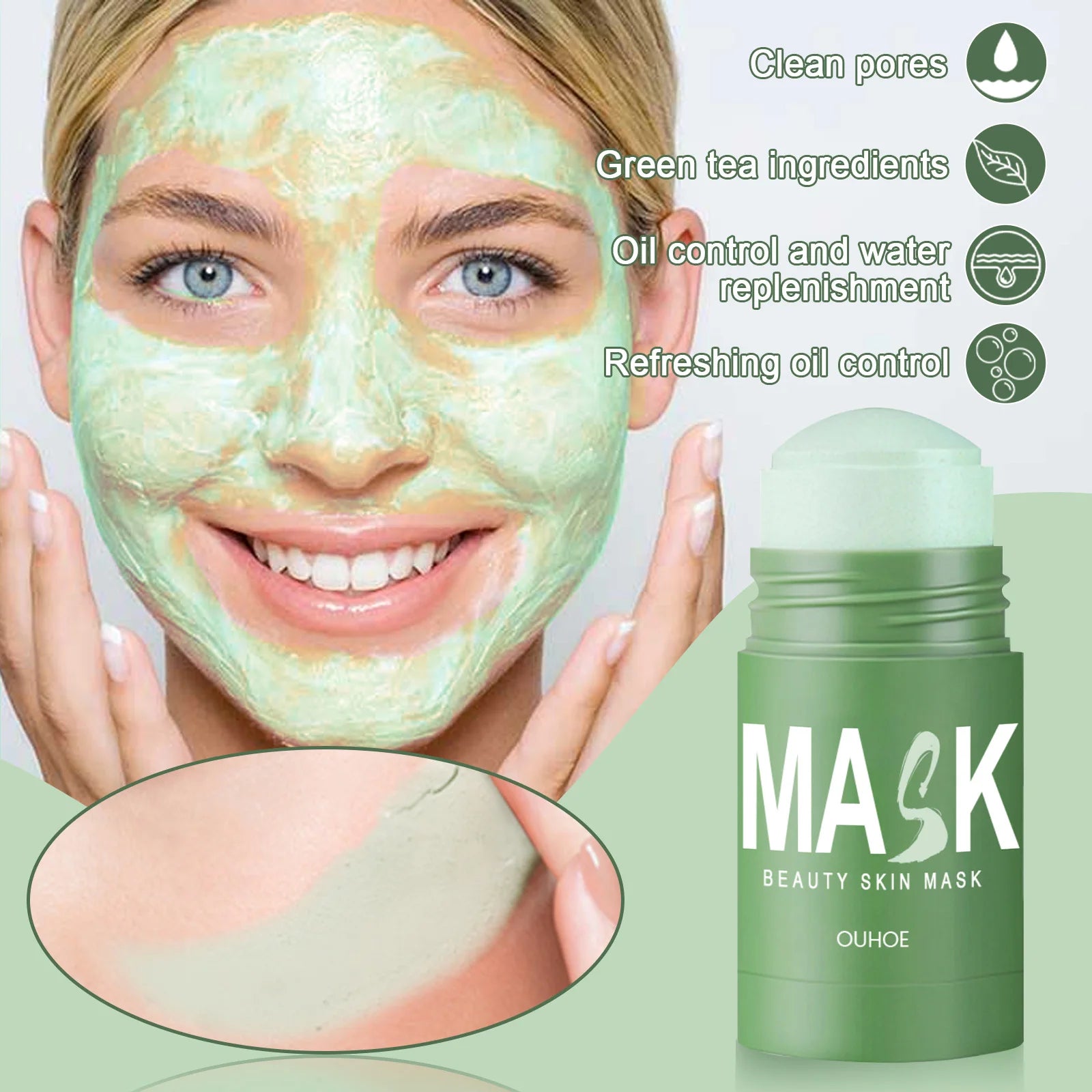 Green Tea Clay Mask Stick – Pore Refining & Blackhead Care