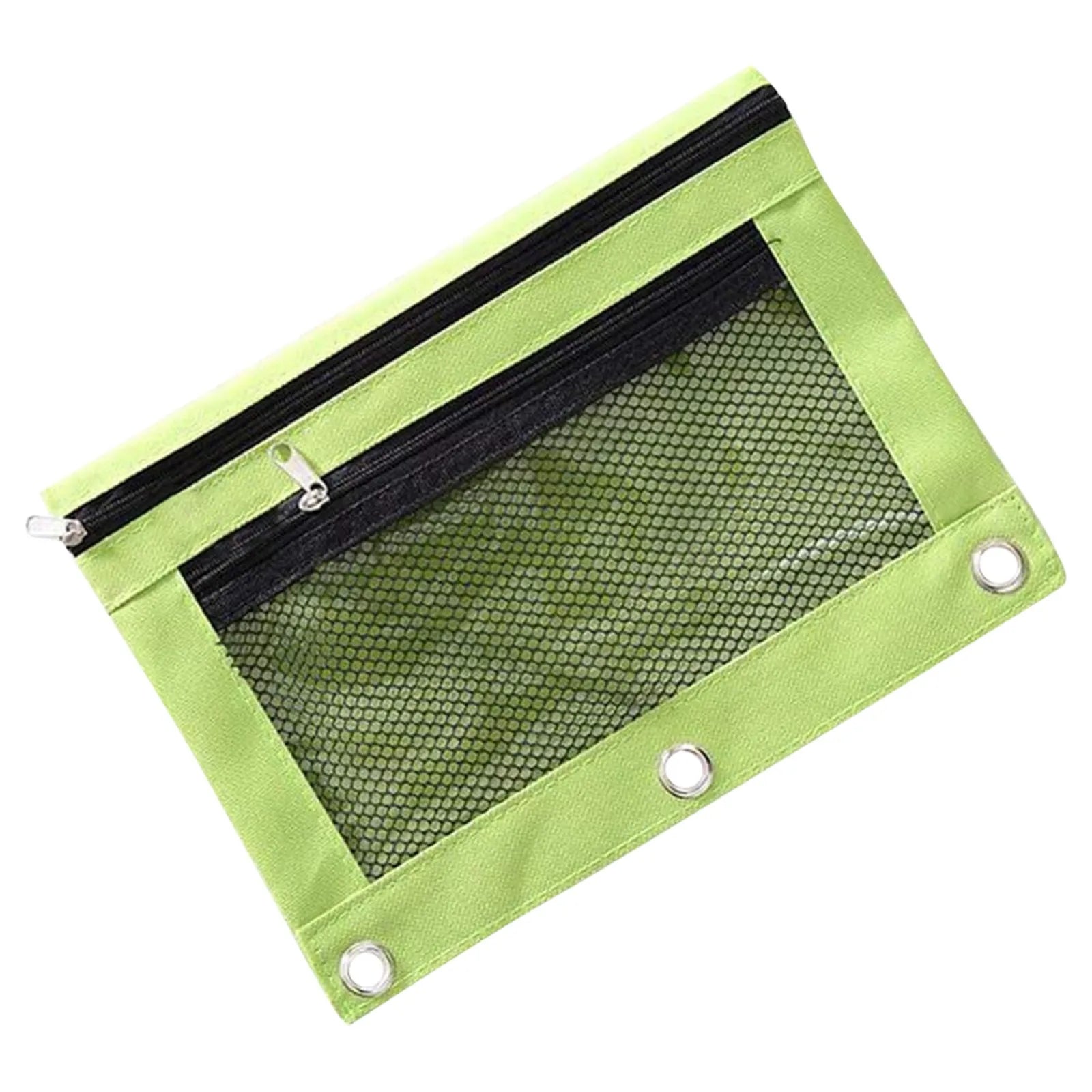 Colorful Double Layer canvas Cloth Zipper Paper File Folder Book Pencil Pen Case Bag File Document Bags Oasis Select light green