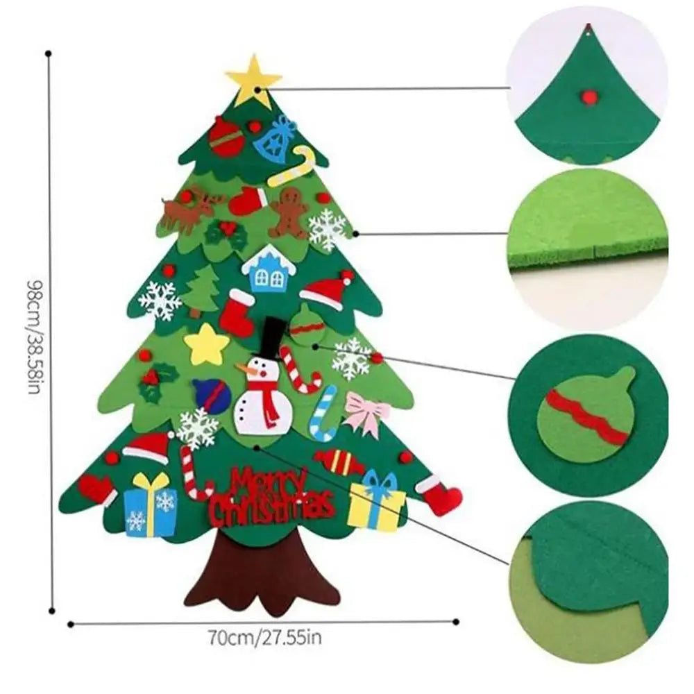 Felt Christmas Tree Montessori Christmas Tree Christmas Felt Tree for Kids Toddlers with 21pc Detachable Ornaments for Christmas Oasis Select Green 98 cm