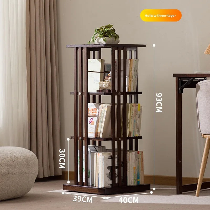 Rotating bookshelf Floor-to-ceiling children's shelf Bookcase Simple baby picture book storage Simple home student multi-layer Oasis Select three layers