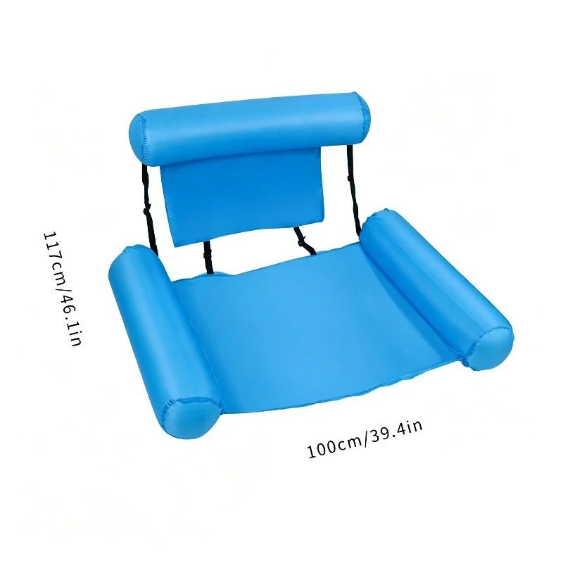 1PC Thickened Inflatable Pool Floating Bed, Unisex Lounger & Float Bar, PVC Oxford Cloth for Pool Lake Beach Backyard, Big Pool Oasis Select light blue