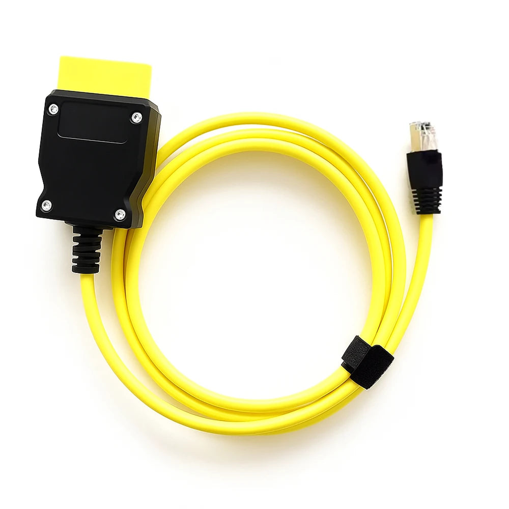 BMW F-Series ENET Cable – OBD2 Ethernet ECU Coding Interface OBD2 Diagnostic Cable Oasis Select ENET Yellow No CD