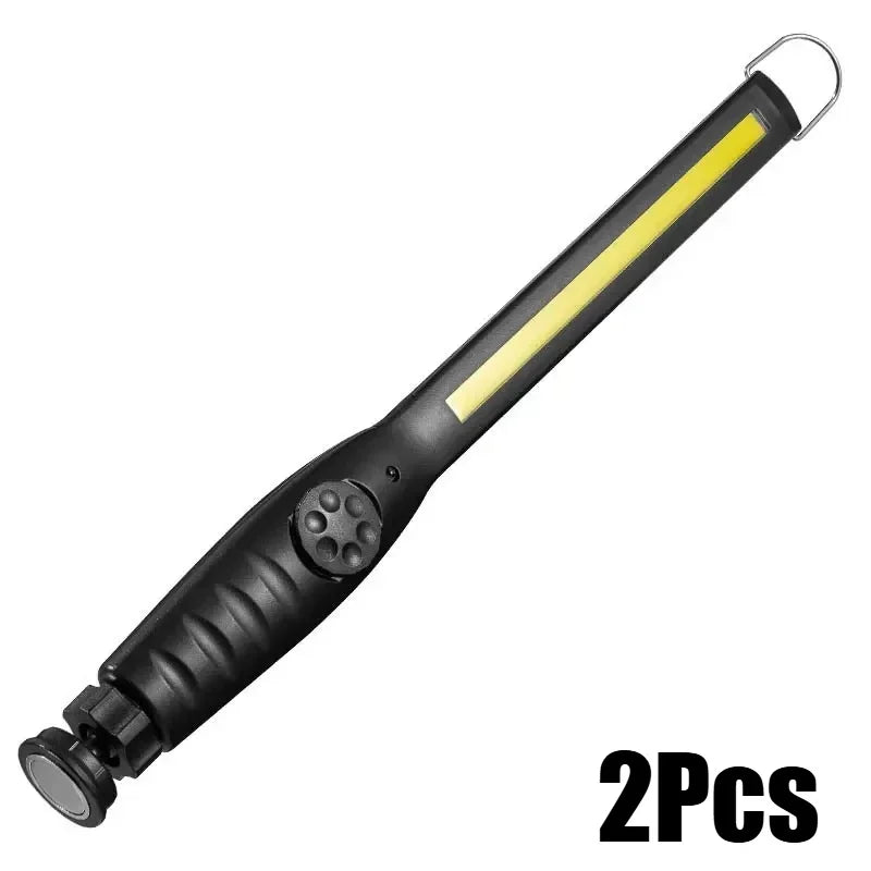 COB Work Lights Portable with Magnetic Car Repair Lamps Rechargeable LED Flashlight Portable Stepless Dimming Emergency Lights Oasis Select 2pcs