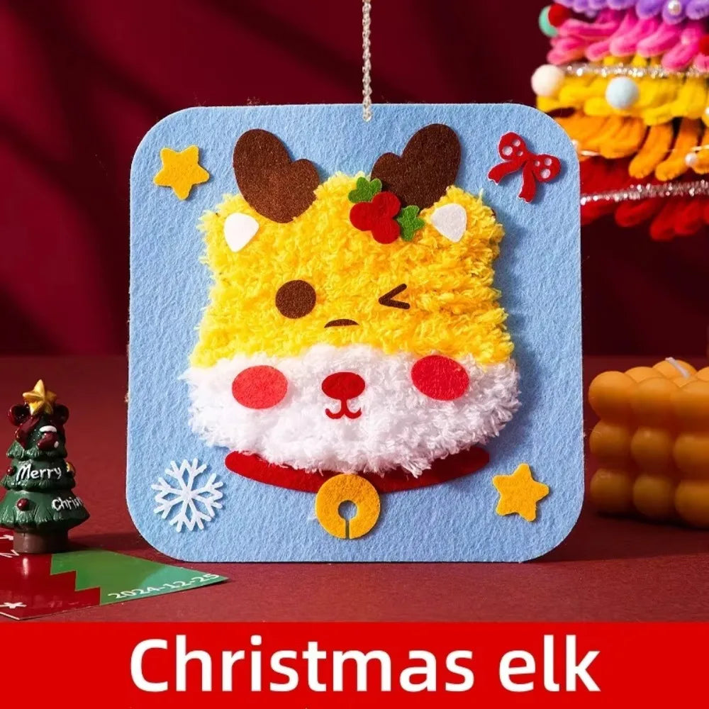 Non-Woven Fabric Christmas Sewing Kit Fun Threading Handicrafts DIY Embroidery Kit Beginner Friendly Christmas Sewing Projects Oasis Select Christmas deer