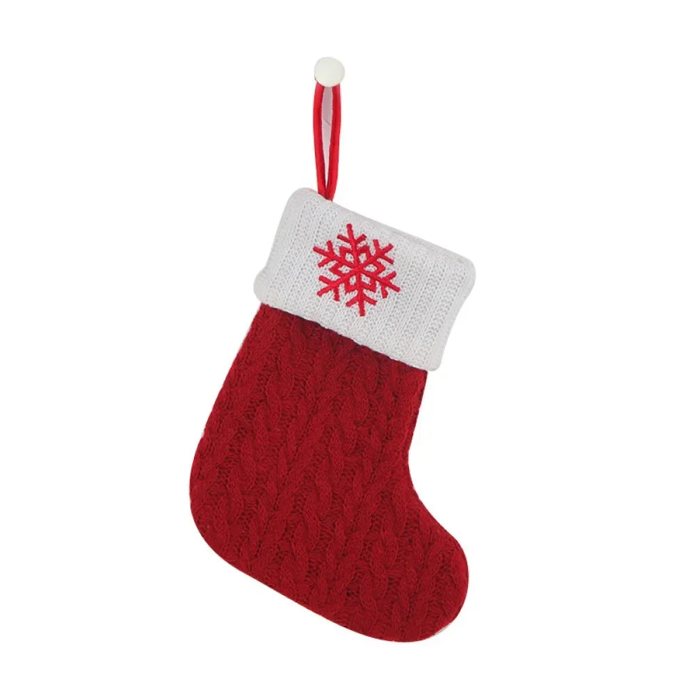 Xmas Socks Christmas Stocking High Capacity Decorations Red White 2022 Christmas Decorations Socks Merry Christmas Oasis Select Snowflake China Mainland