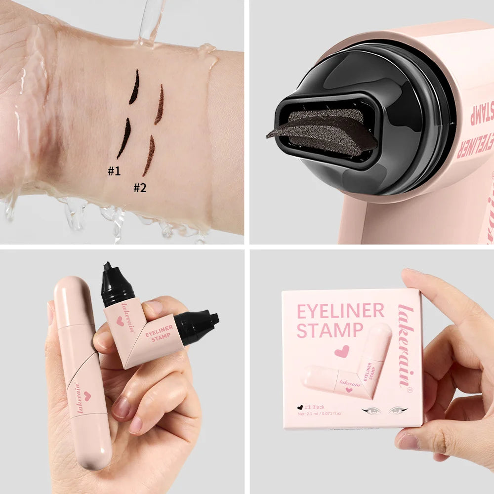 Black Brown Eyeliner Stamp Pen Waterproof Triangle Tip Liquid Eyeliner Seal Pencil Long Lasting Quick Drying Eyes Makeup Tool Oasis Select