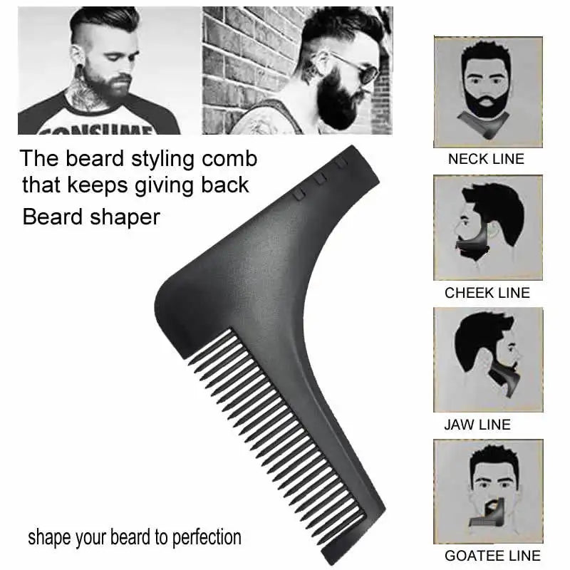 Beard Shaping Tool Non Slip Line Up Guide with Comb for Sharp Cheek Neckline Universal Men Grooming Barber Accessory Oasis Select