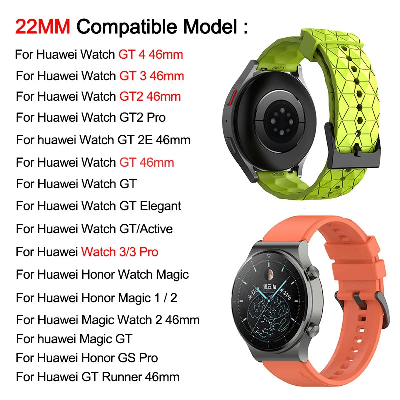 22mm Silicone Watch Band – Huawei GT2 Pro, GT3 & More Silicone Watch Band Oasis Select