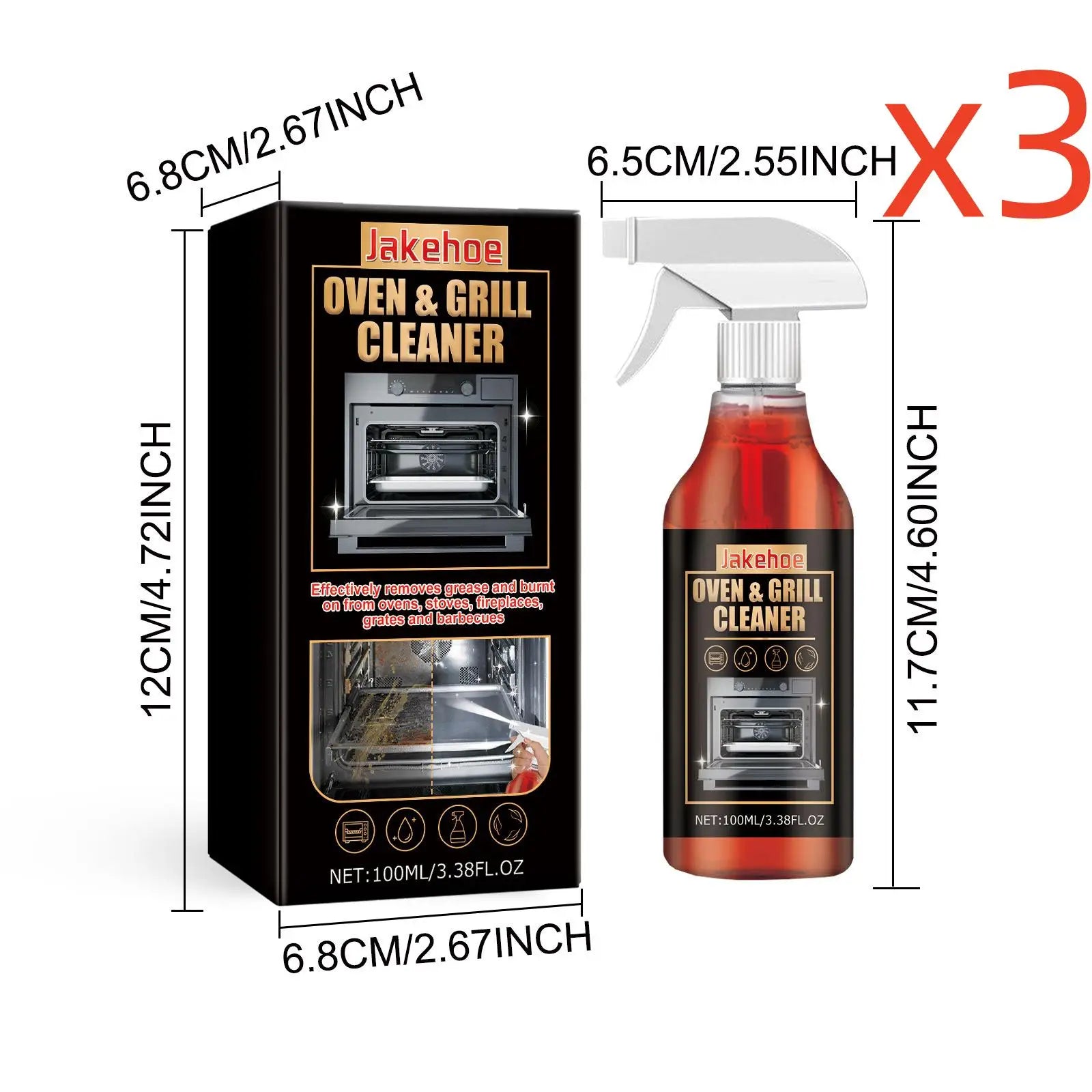 Stove Oven Foam Cleaner Quick Cleaning Inner Wall Dirt Grill Oil Stains Food Residues Unpleasant Odour Grease Stove Oven Cleaner Oasis Select 300ml boxed