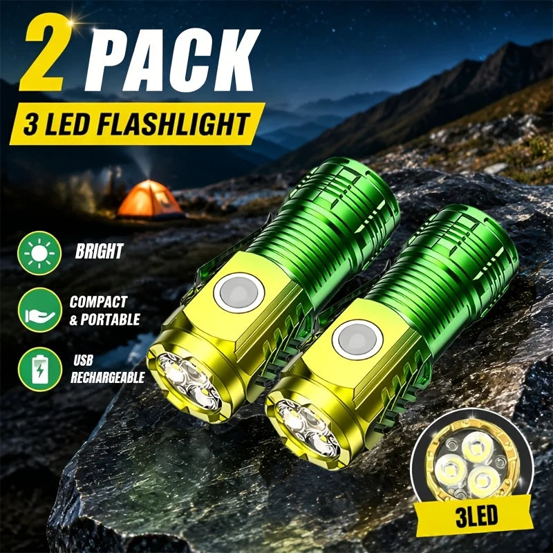ZHIYU Mini LED Flashlight 800 Lumen USB Rechargeable Waterproof