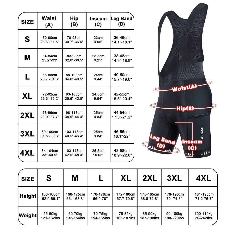X-TIGER Winter Thermal Cycling Shorts 5D Gel Padded Cycling Shorts Men Mountain Road Cycling Bib Shorts for 5-15℃ Winter Warmth Oasis Select