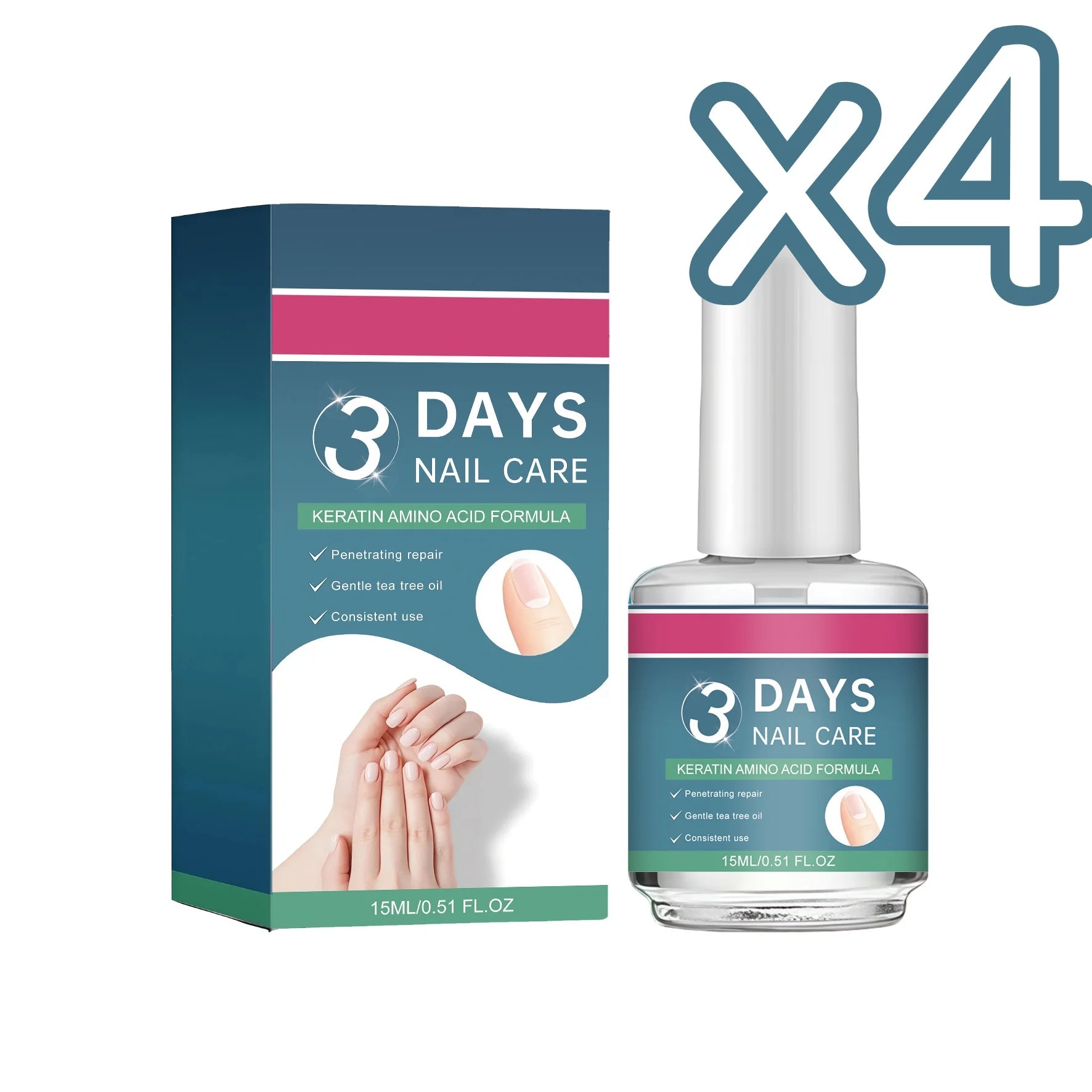 Plant-Based Nail Care Oil – Repair, Strengthen & Moisturize Cuticle Nail Care Oil Oasis Select 15ml Boxed x 4