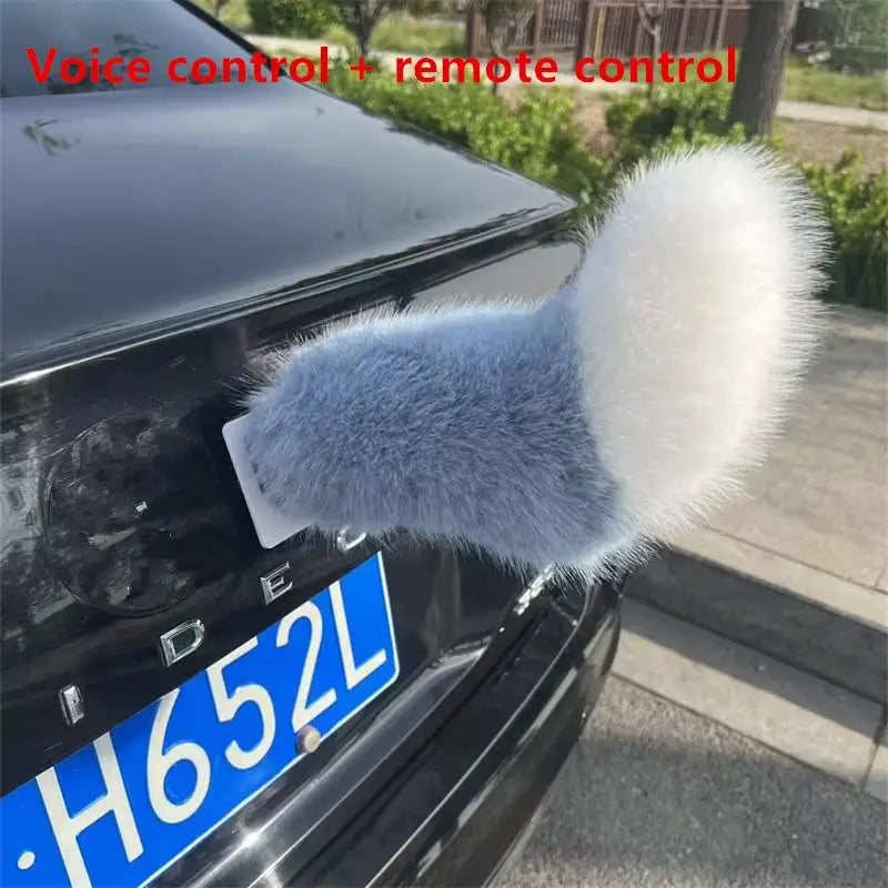 Fluffy Remote Control Electric Bicycle Tail Realistic Versatile Car Wagging Moving Tail Self-adhesive Rechargeable Oasis Select Blue