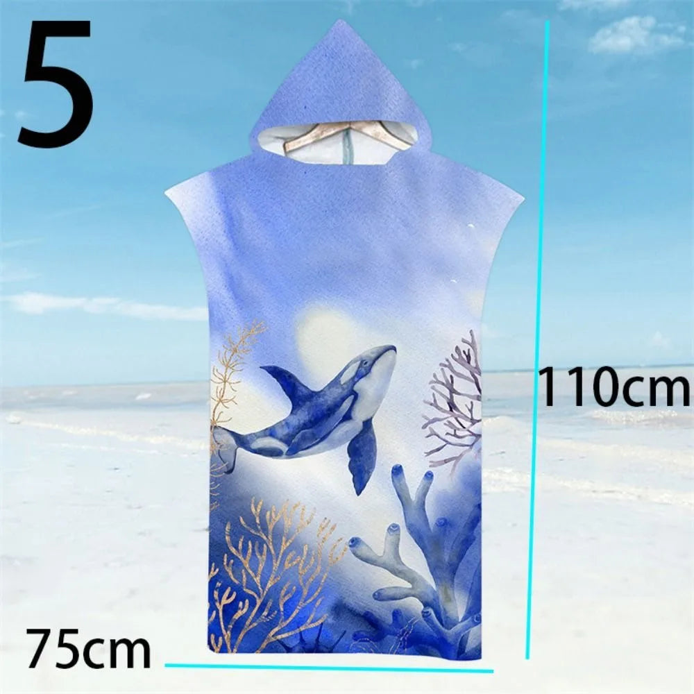 Surf Poncho Microfiber Beach Towel Fabric Quick Dry Bath Towel Absorbent Hooded Swimming Bathrobe Adult Oasis Select 5