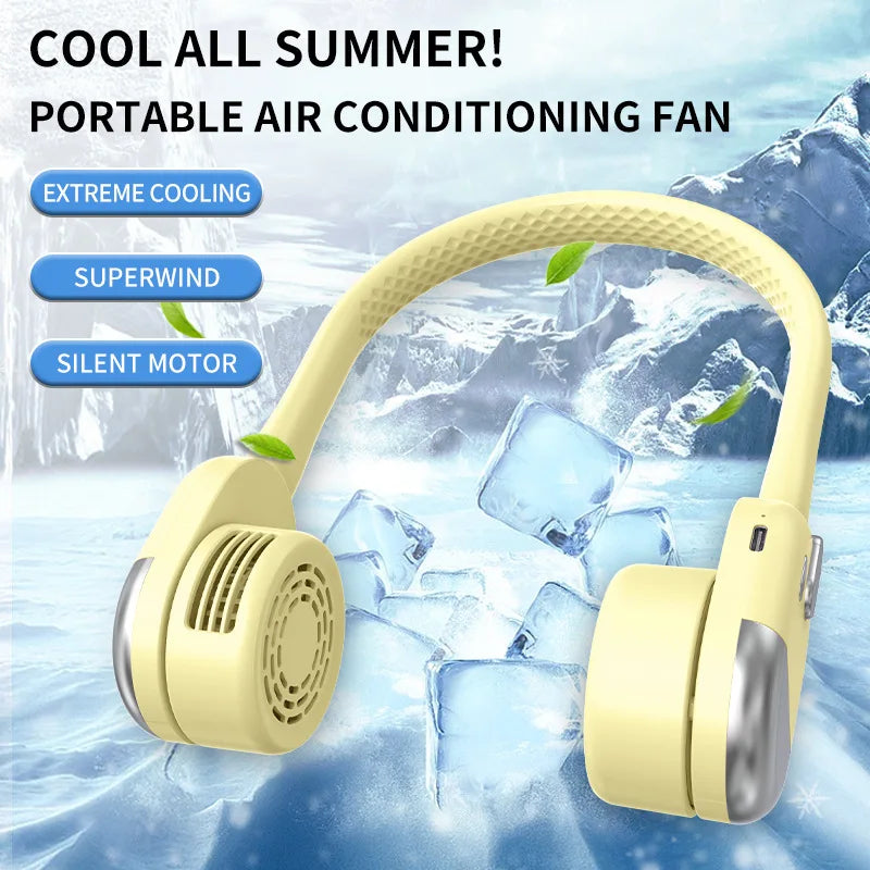 Bladeless Neck Fan – Foldable, USB Rechargeable & Silent