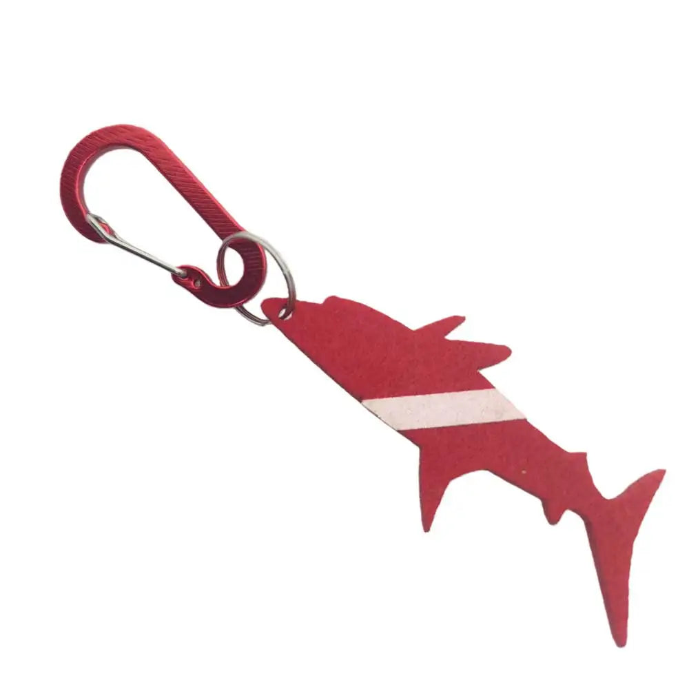 3pcs Recycled Dive Bag Keyring with Aluminum Alloy Snap Hook Diving Backpack Suitcase Shark Heart Key Ring Scuba Diver Gift Oasis Select