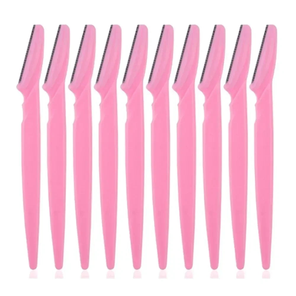 1-10Pcs Mix Color Eyebrow Razor Women Face And Body Safe Trimmer Hair Shaver Eye Brow Remover With Cover Small Makeup Tools Set Oasis Select 10pcs Pink