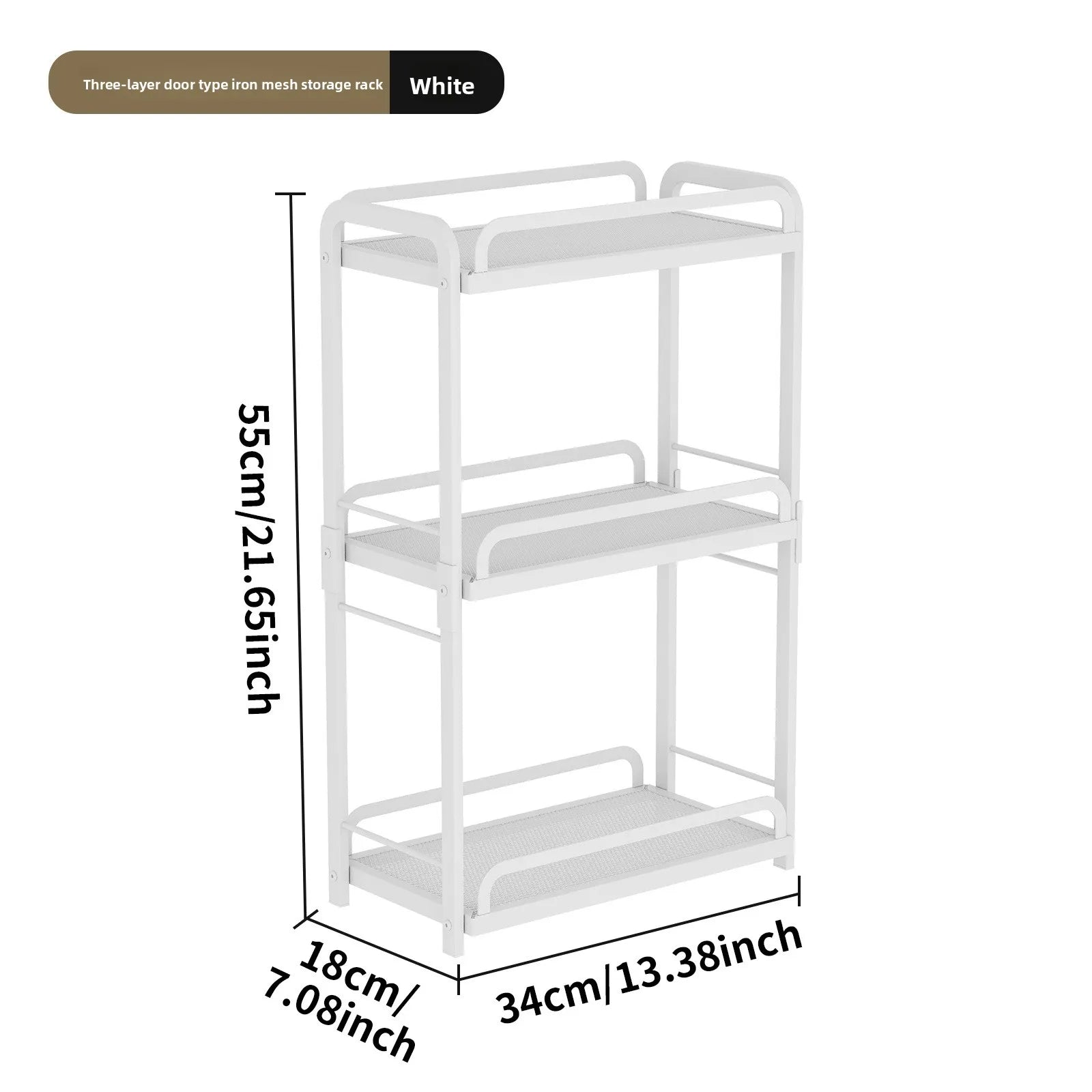 Kitchen Layered Shelf Floor Multifunctional Seasoning Rack Countertop Finishing Rack Multi-layer Seasoning Salt Tank Storage Oasis Select 3 layers of white