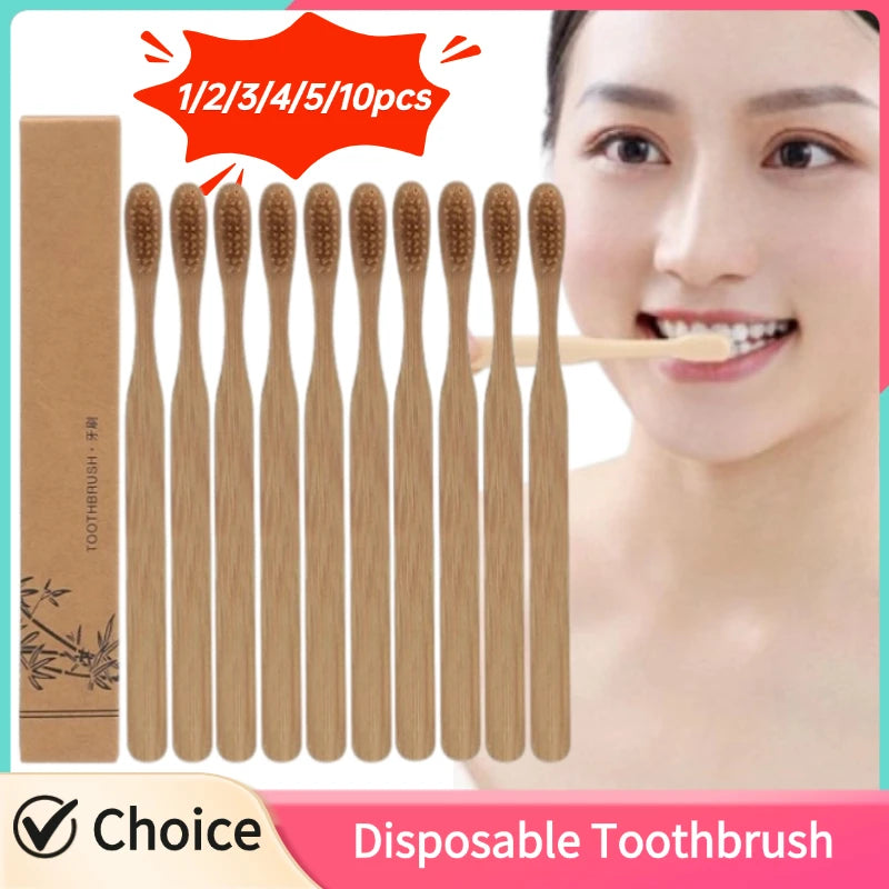 Bamboo Toothbrush Set – Soft Bristles, Travel & Eco-Friendly