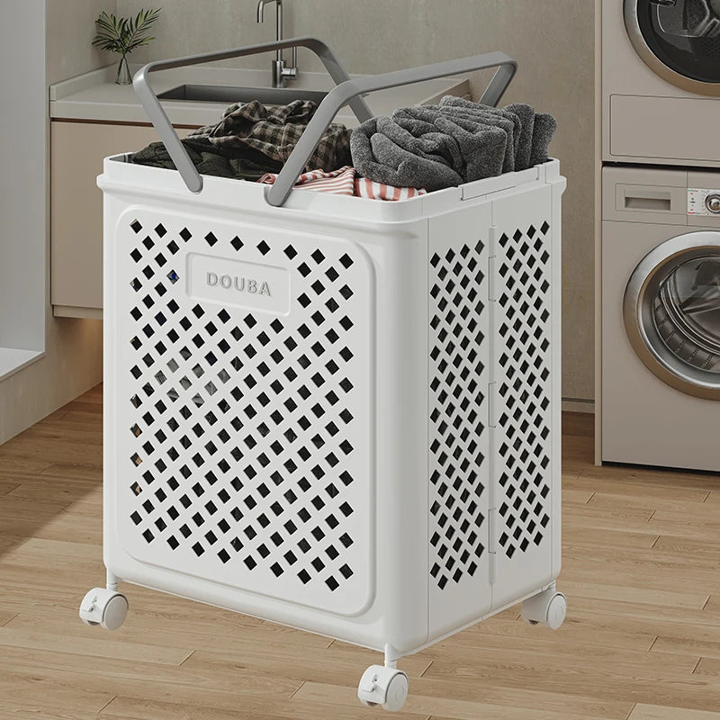 Multipurpose Yoga Mat Storage Basket/Collapsible Plastic Laundry Baskets with Wheels,Yoga Mat Storage Basket Bin and Laundry Bin Oasis Select