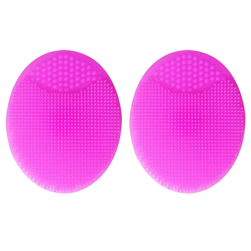 1/2pcs Shampoo Brush for Baby Infant Bathing Soft Silicone Boys Kids Shower Brush Head Hair Washing Massage Brushes Wipe Comb Oasis Select rose-2pcs