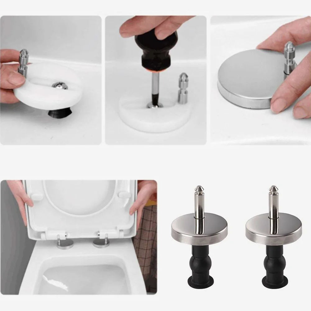 2pcs Toilet Seats Top Fix Hinge Home Hardware Toilet Seat Hinges Soft Release Quick Fit Replacement Toilet Cover Accessories Oasis Select