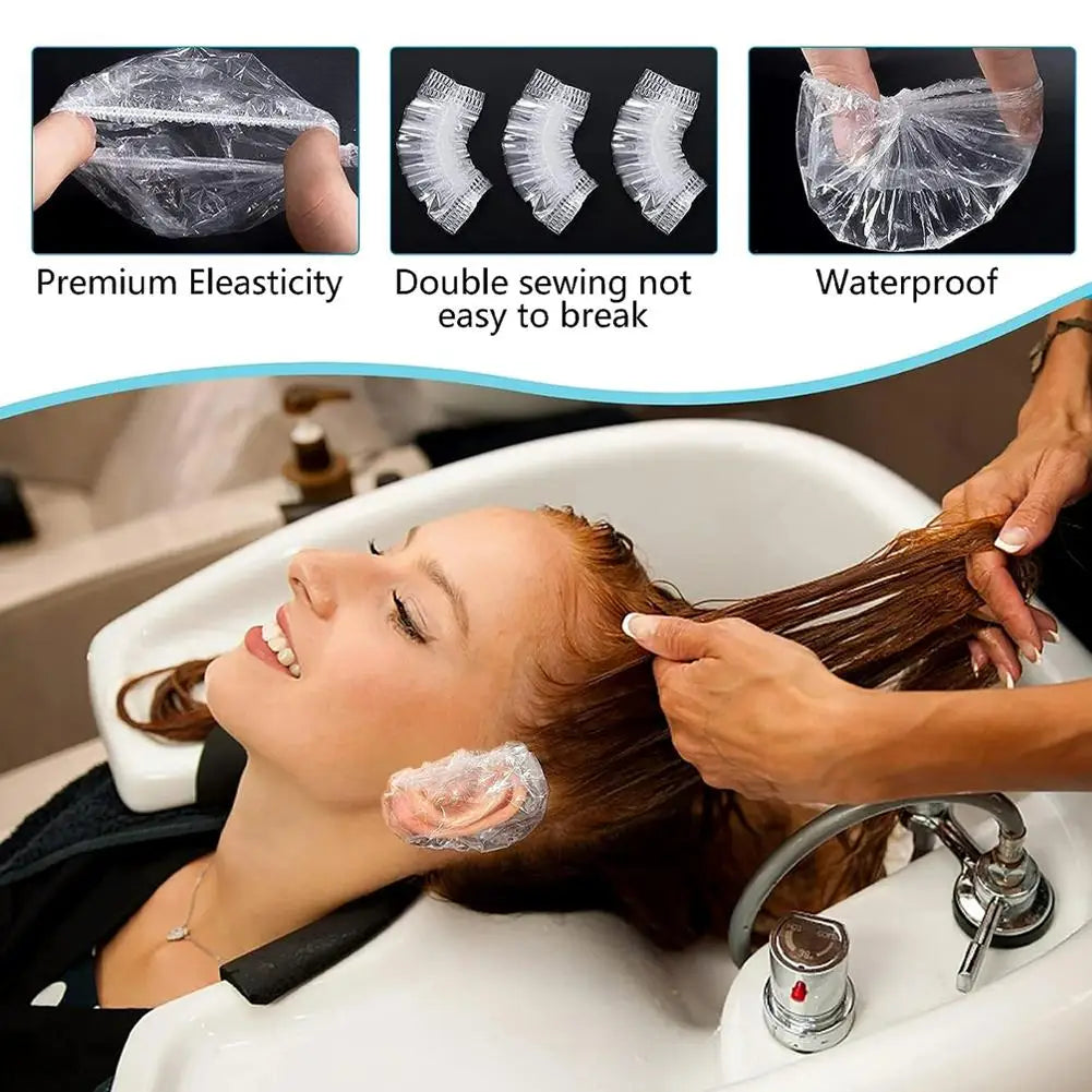 100-Pack Disposable Waterproof Ear Covers – Hair Dye & Salon Salon Ear Protectors Oasis Select