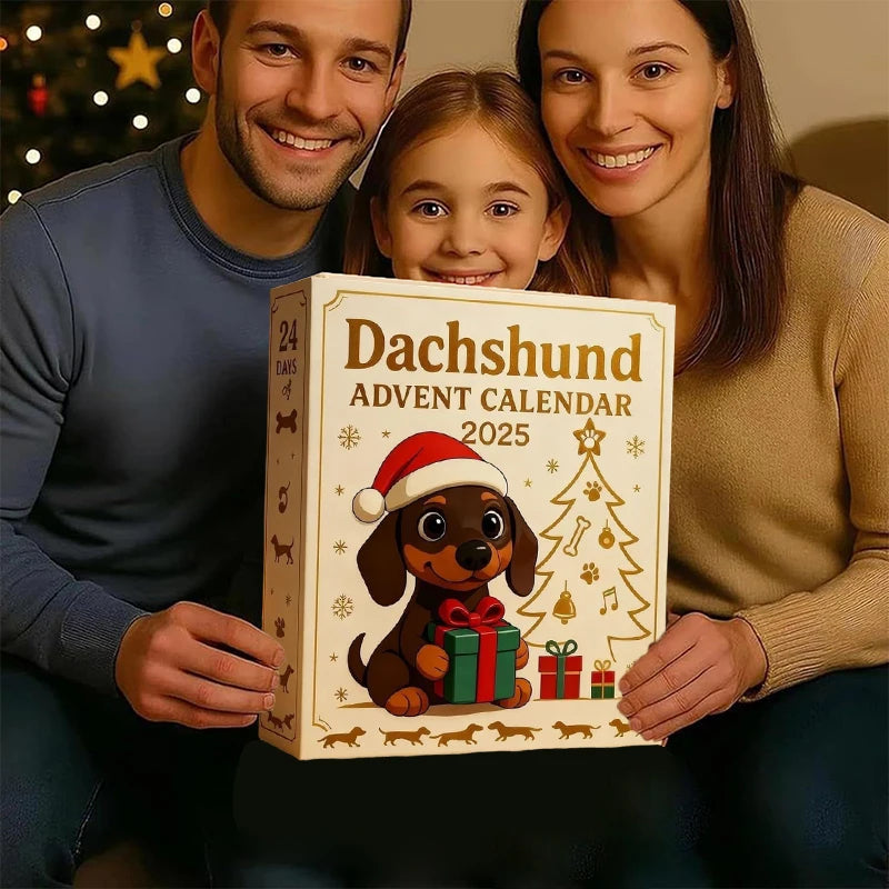 2025 Dachshund Advent Calendar 24 Days Christmas Countdown Cute Acrylic Holiday Tree Decoration for Dog Lovers Oasis Select