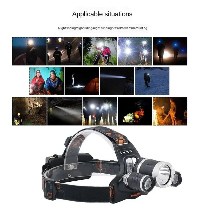 Super Bright Rechargeable LED Fishing Headlamp Waterproof Outdoor Hunting Camping Head Light for Night Activities Oasis Select