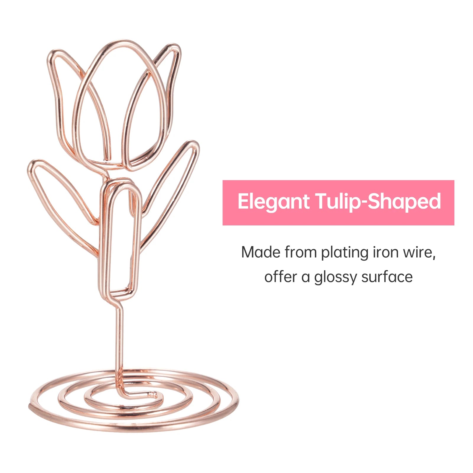 20 Pcs Table Number Holder Photo Clips Tulip Shaped Sign Stand Name Card for Centerpieces Wedding Birthday Party Home Decoration Oasis Select