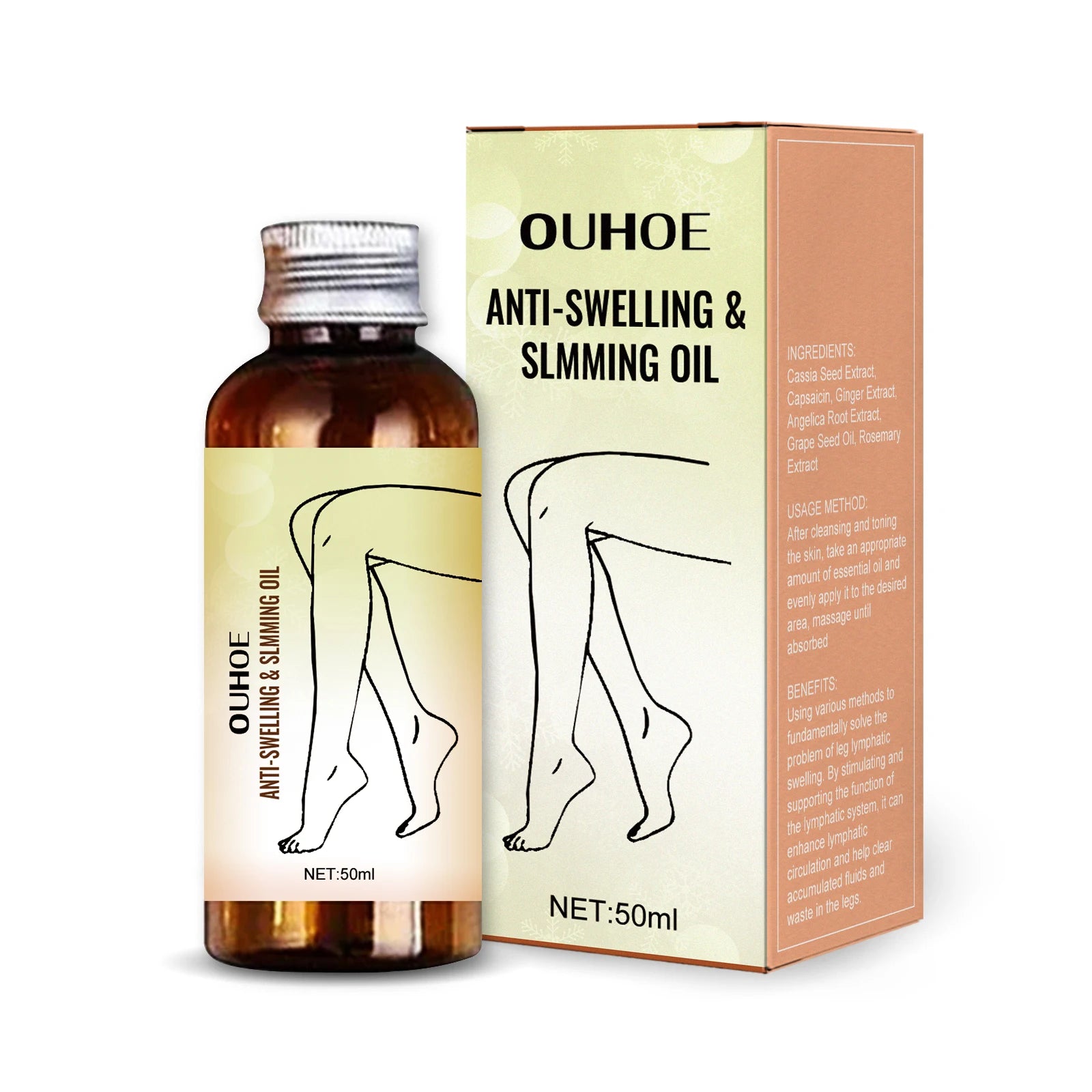 Fat Burning Essential Oil Lose Weight Flat Tummy Lifting Firming No Rebound Anti Cellulite Promote Metabolism Shaping Body Care Oasis Select 50ml boxed