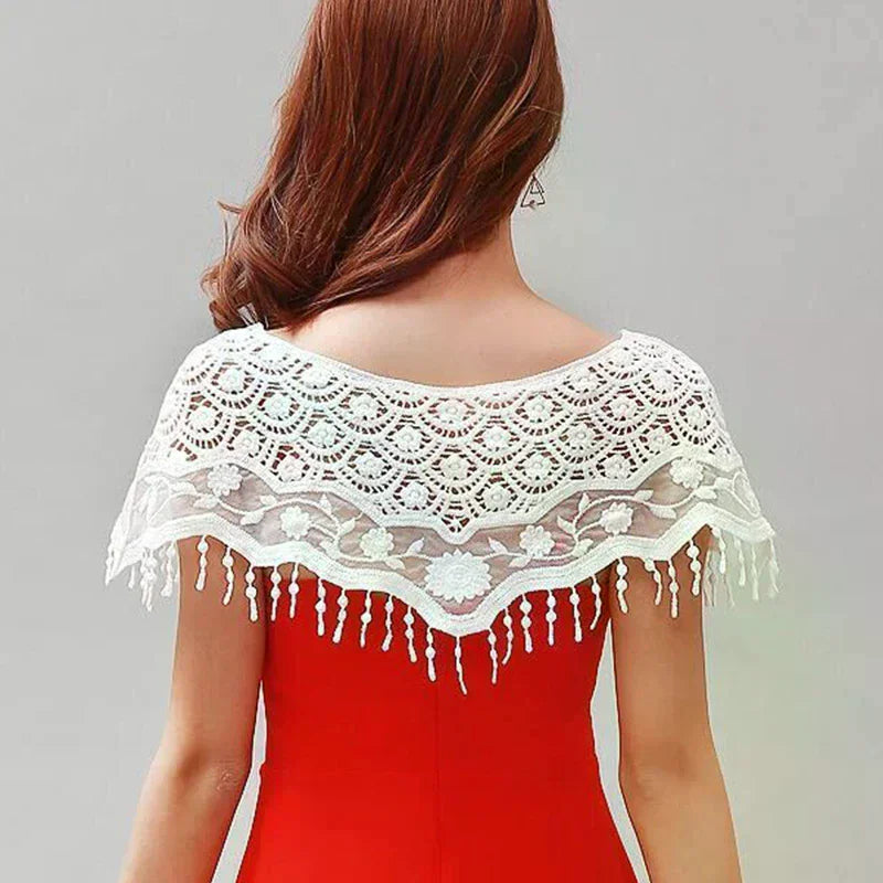 Women Knit Hollow Out Shawl Wrap Wedding Bridal Evening Dress Lace Shawl Wedding Sunflower Lace Scarf Shrug Cape Poncho Oasis Select