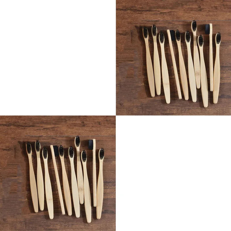10/20pcs Soft Toothbrush Bristles Bamboo Toothbrush Eco Friendly Childrens Toothbrushes Biodegradable Oral Care Tooth Brush Oasis Select 20pcs Black