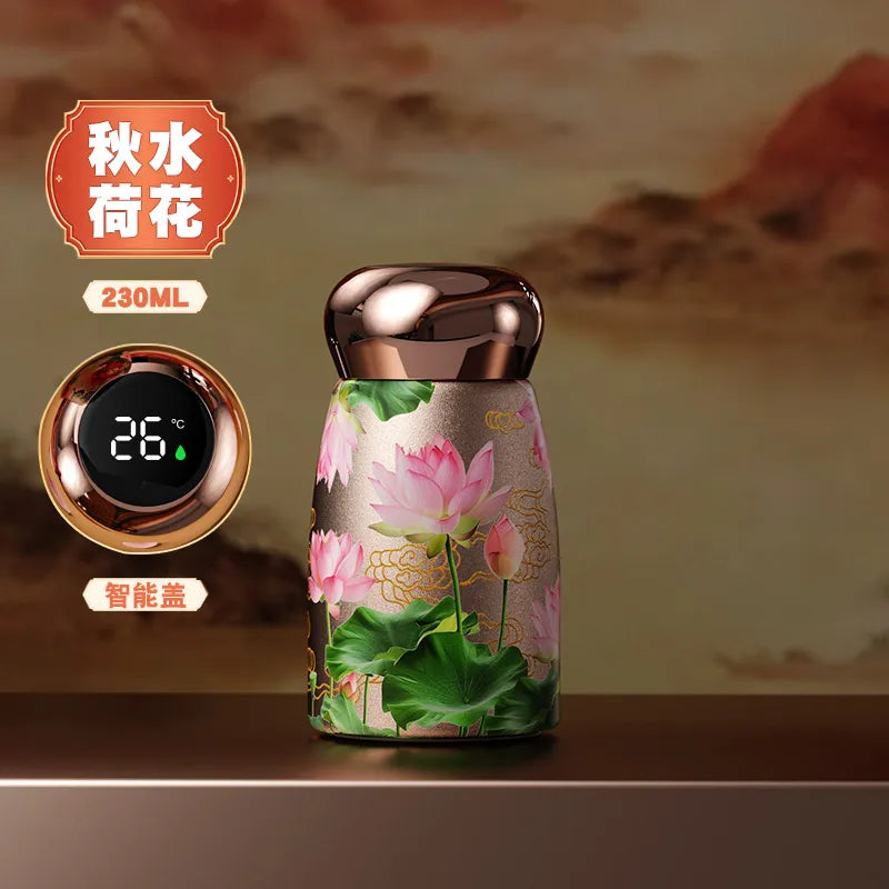 2025 New Mini Ceramic Thermos Cup Compact Portable Intelligent Temperature Lasting Insulation Small Capacity Water Cup Oasis Select Lotus 230ml