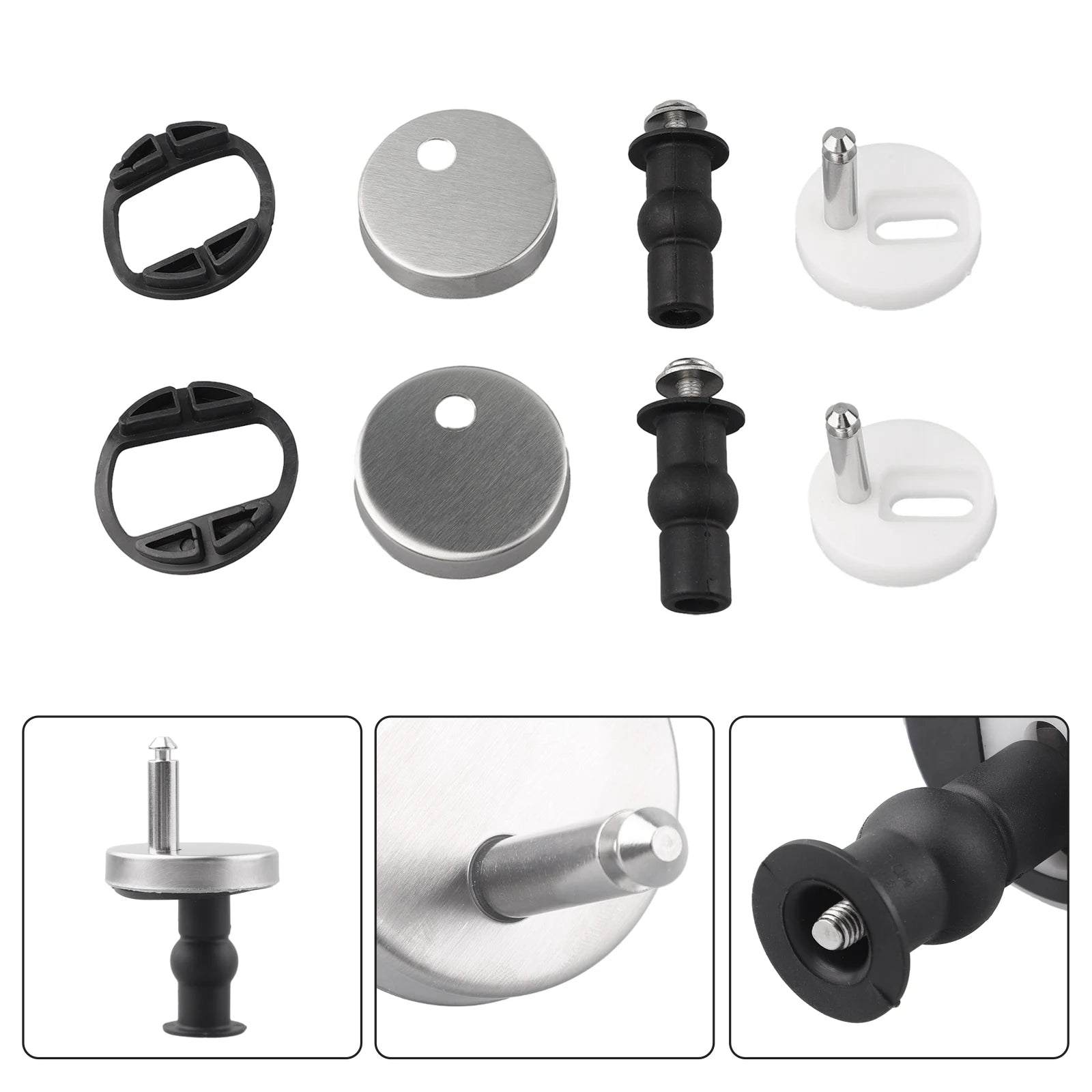 2pcs Toilet Seat Hinges Top Close Soft Release Quick Fitting Heavy Duty Hinge For Toilet Seat Hinges Toilet Accessories Oasis Select