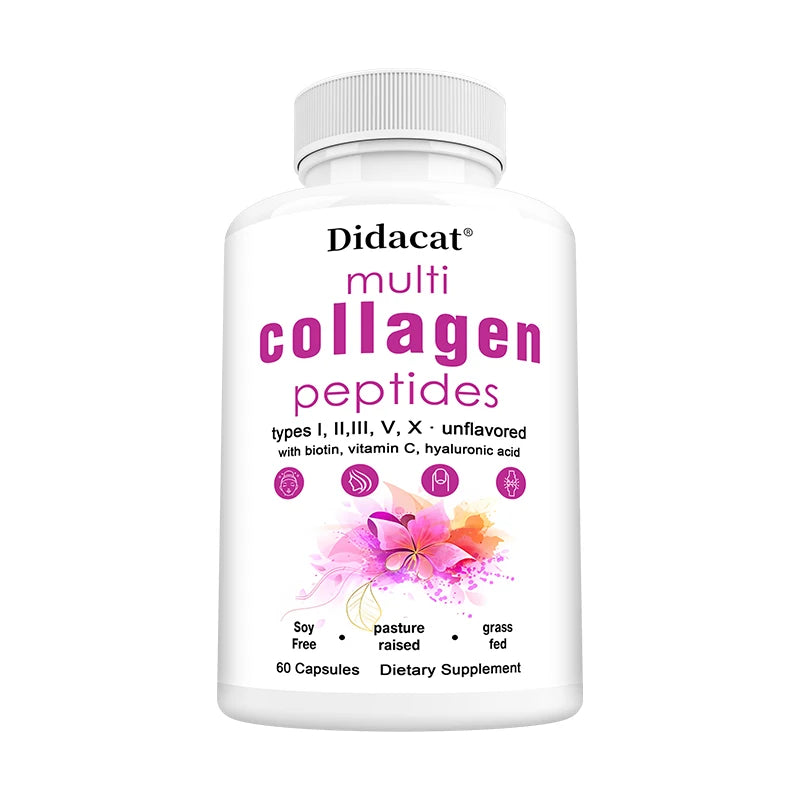 Multi-collagen Peptides - Anti-aging, Brightening Skin Tone, Firming Skin, Hair, Nail, Skin, and Joint Health Supplements Oasis Select 60 count-1 bottle