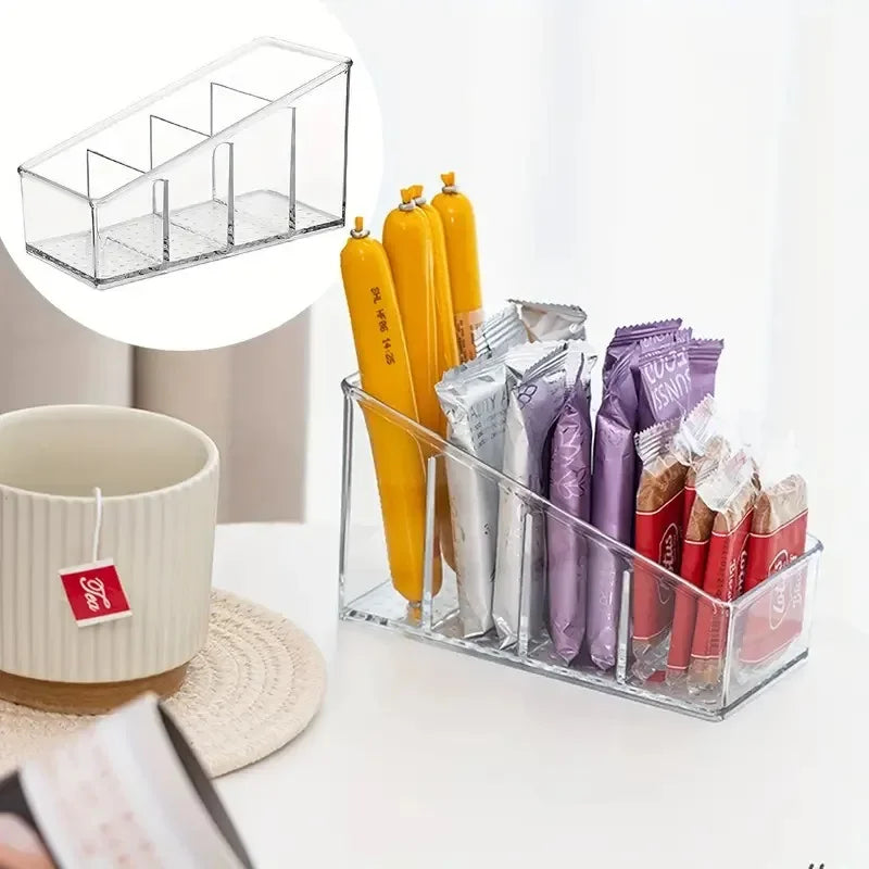 Romote Control Holder with 4 Compartments Clear Romote Holder Home Decor Kitchen Acccessories Make Up Orangizer Oasis Select