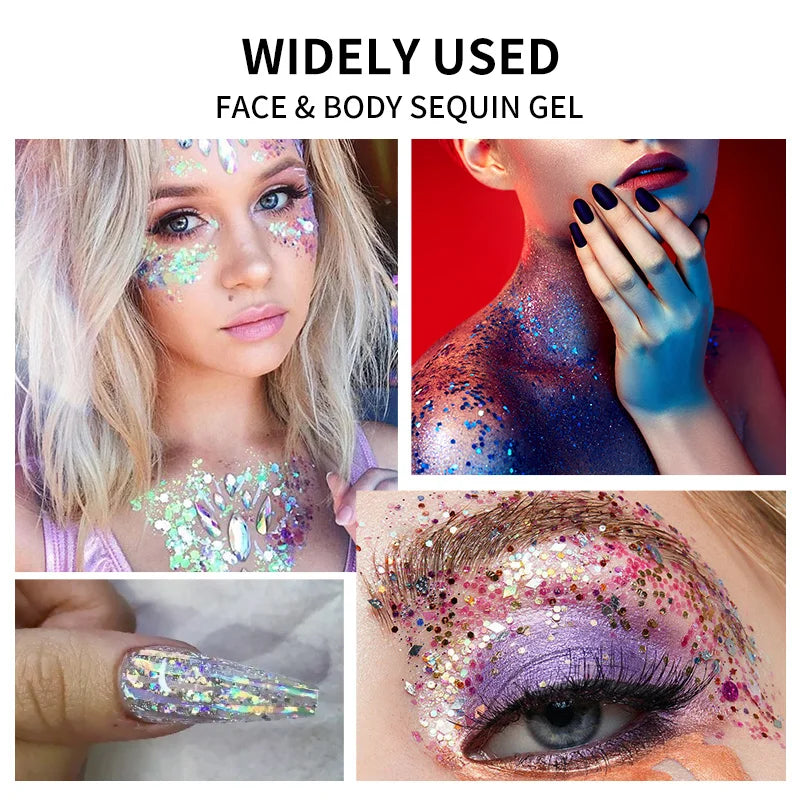 Party Sequin Glitter Gel – Waterproof & Sweat-Proof Body Glitter Body Glitter Gel Oasis Select