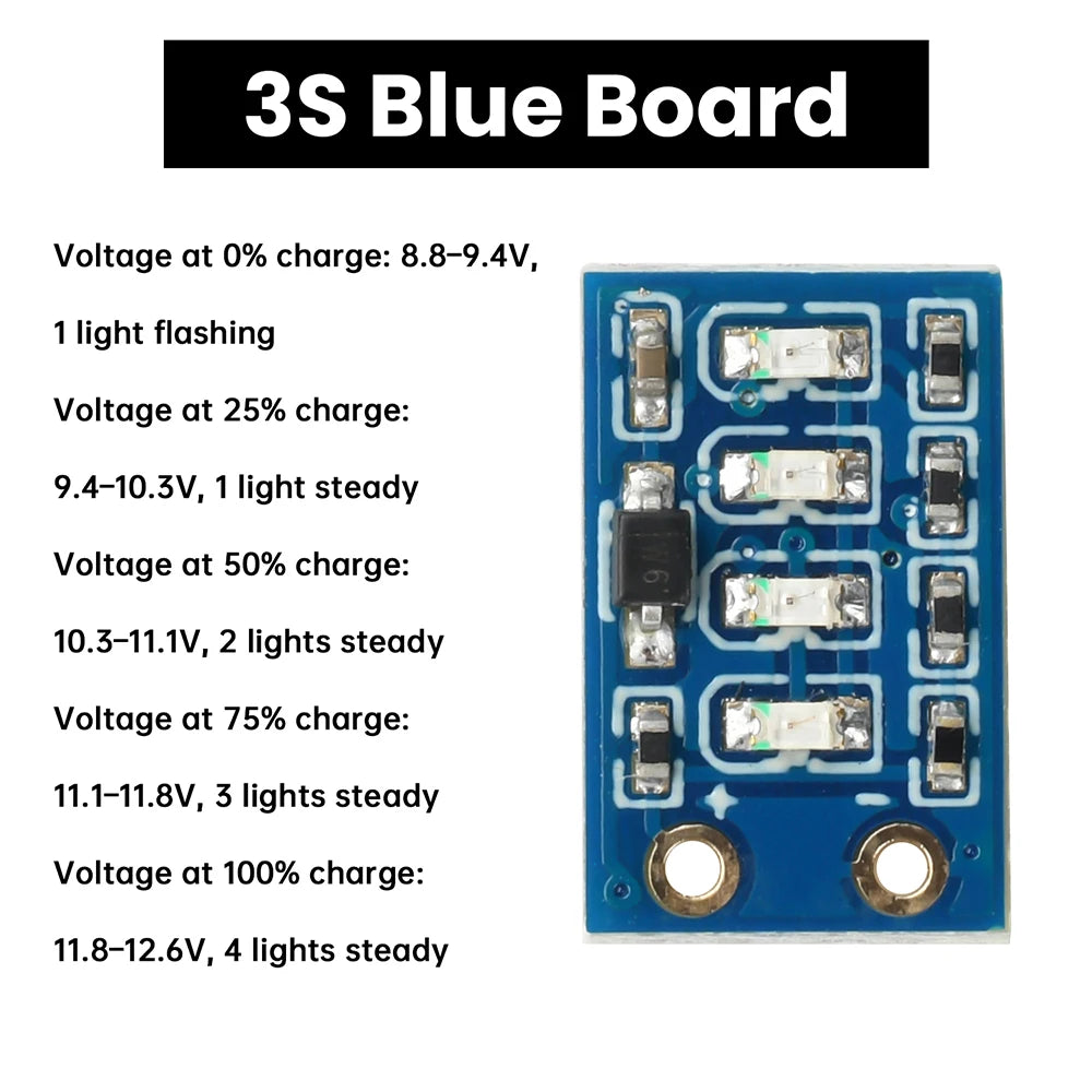 Mini Power Display Indicator 1S/2S/3S Ternary Lithium Battery Capacity Board Precision Battery LED Electricity Display Module Oasis Select 3S