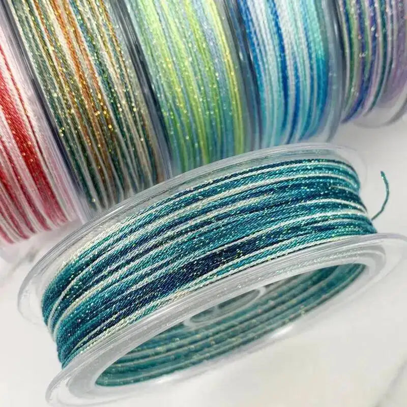 0.4MM Segment Dyed Starry Sky Thread 6-Strand Gradient Woven Rope DIY Bracelet Necklace Woven Iridescent Color Thread Oasis Select