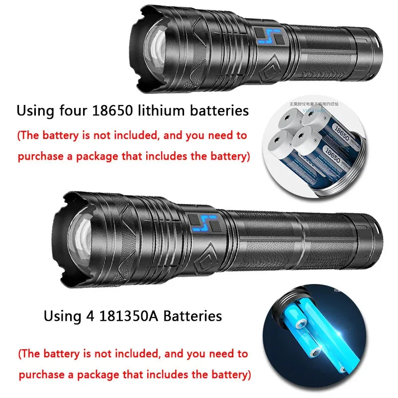 ESMARTER GT60 20000LM Tactical Flashlight – 100W Rechargeable