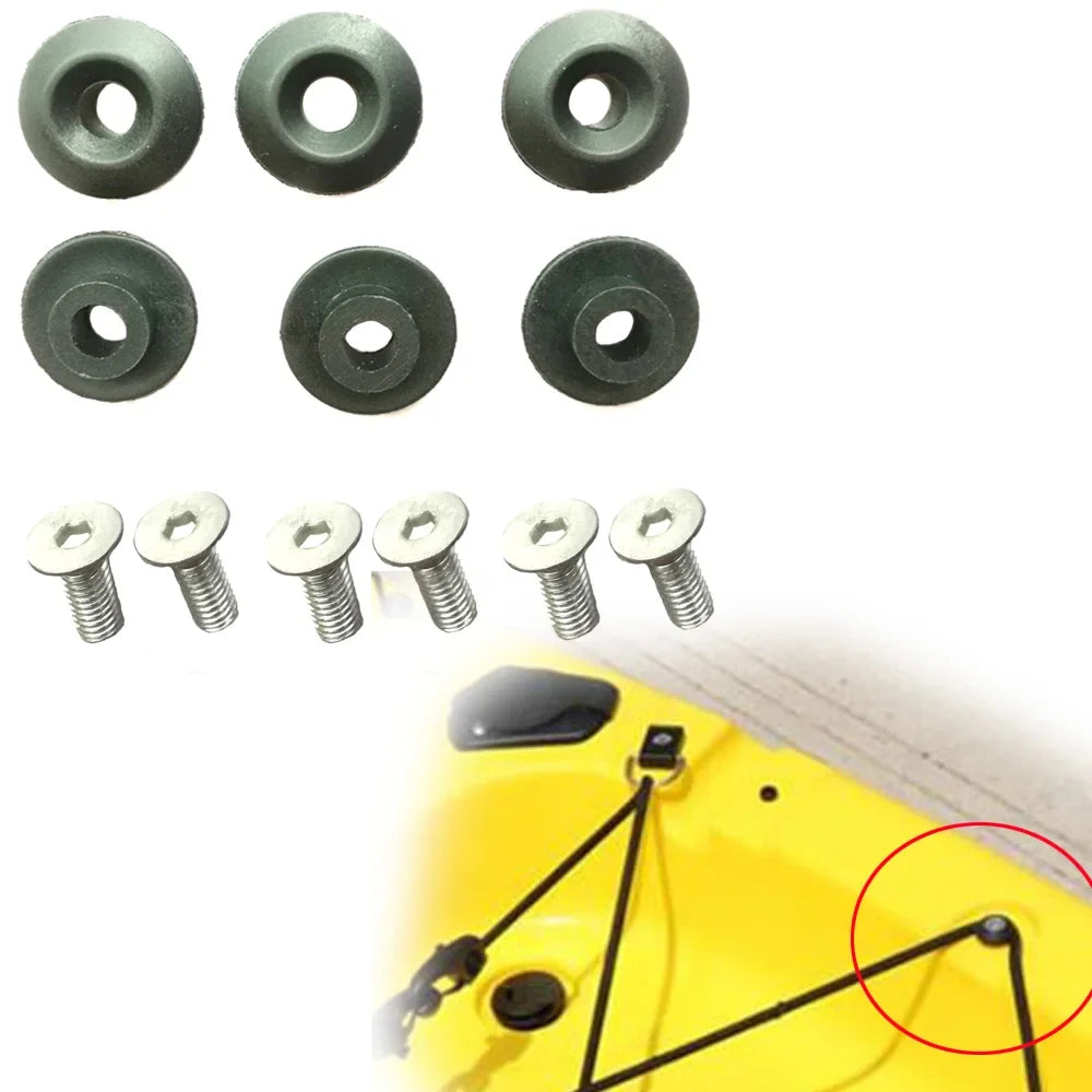 6PC Kayak Deck Line Guides Outfitting Nylon Round Shape Rope Guides for Boat Oasis Select Default Title