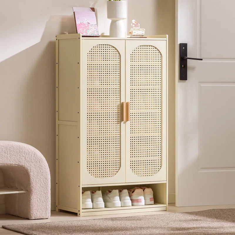 Cream wind arc door shoe cabinet living room household entrance entrance multi-layer shoe rack dormitory storage cabinet storage Oasis Select