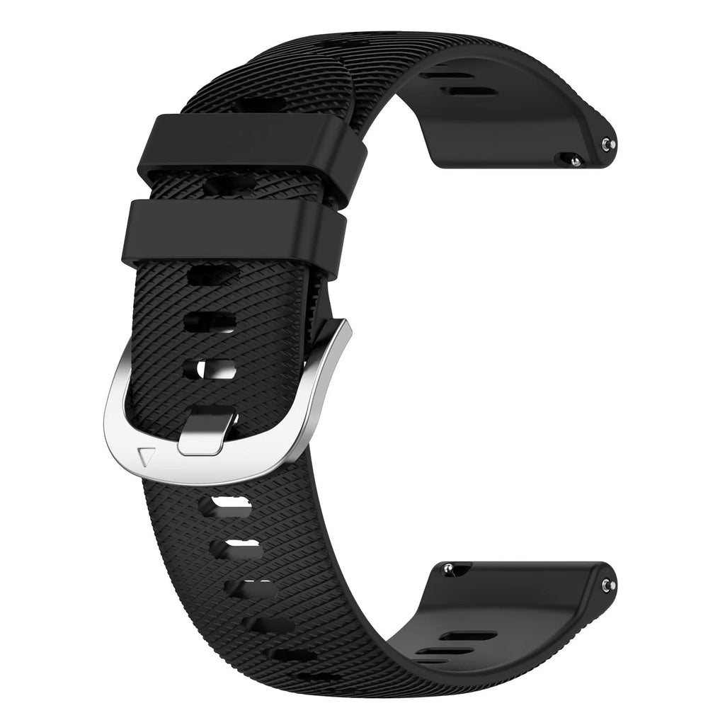 18mm Silicone Band for Garmin Forerunner 255S 265S | Quick Release Silicone Watch Band Oasis Select Black