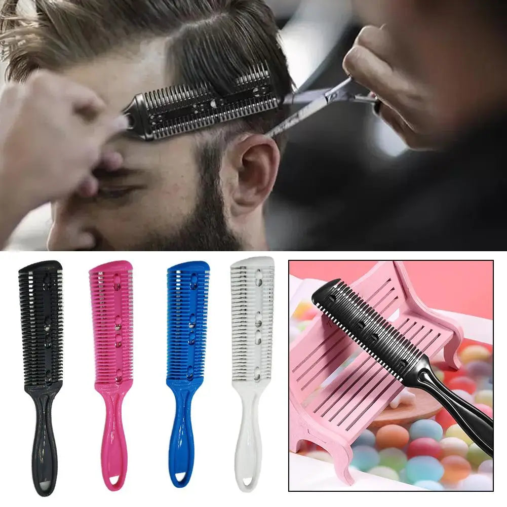 Barber Hair Cutting Comb with Razor Blades Thinning Hair Trimmer Styling Tool Haircut Brush Shaving Comb for Professional Haircu Oasis Select