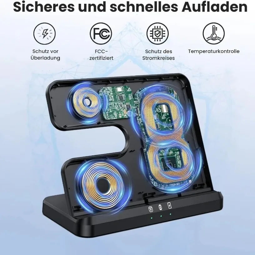 Wireless Charger Stand Fast Charging Dock Station 3 In 1 For Samsung Z Fold 5 4 3 S24 S23 Galaxy Watch 2-9 Active 2 Earbuds Pro Oasis Select