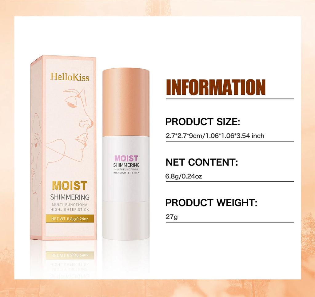 HelloKiss Highlighter Stick – Glassy Pink Ballet Face & Body